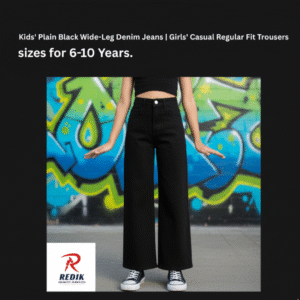 Kids Girls' Black Wide Leg Denim Jeans