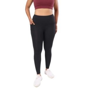 New arrival Black high-waisted leggings with side pockets and squat-proof CloudFLo fabric.