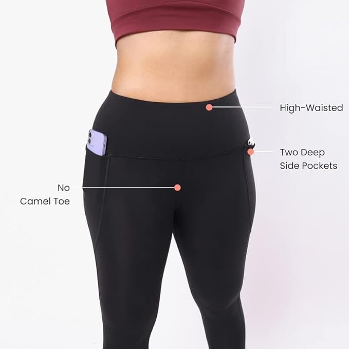 Women's Black High-Waist Workout Leggings with Pockets. auto draft