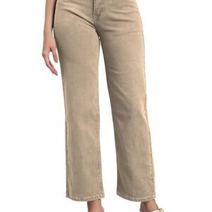 Women high rise wide leg denim jeans for women