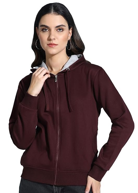 women's burgundy full zip hoodie warm jacket women's burgundy full zip hoodie warm jacket